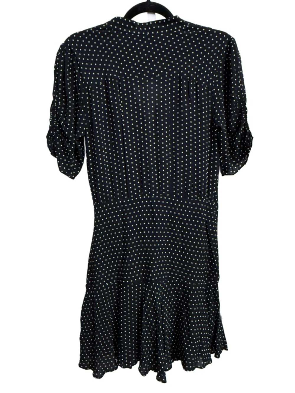 Free People Pippa Black Polka Dot Mini Dress Medium Button Front Flowy Boho - Picture 6 of 13